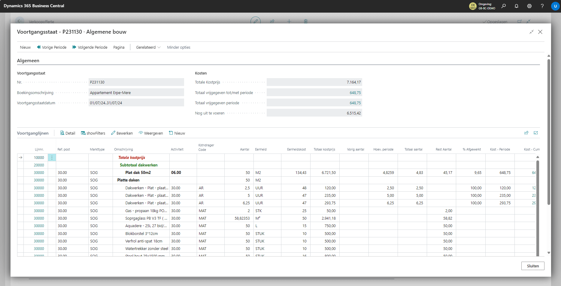 Gbuild: voortgangsstaten